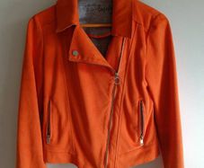 Orange Faux-Suede Jacket