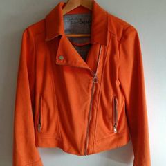 Orange Faux-Suede Jacket