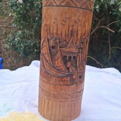 Mid Century Chinese Bitong Bamboo Pot