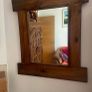Beautiful heavy solid wooden unit and matching mirror Image 4