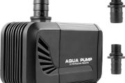 Aquarium Pond Pump 1500 L/H, Submersible Water Pump for Pond Fountain Aquarium Rock Garden, Ultra Quiet Water Feature Pump with Filter and 2 Nozzles 13 mm / 16 mm, Max Delivery Head 1.6 m (FREE POSTAGE)