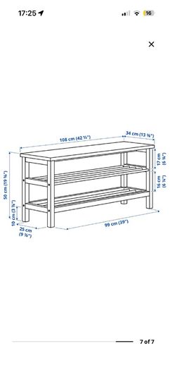 IKEA TJUSIG Bench with Shoe Storage White