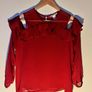 Striking Red Ruffle Blouse Image 3