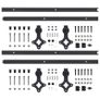 Sliding Door Hardware Kits 2 pcs 200 cm Steel Black Image 4