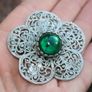 Vintage Silver Oval Eilat Stone Brooch Image 2
