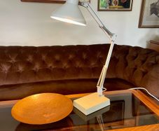 Vintage White Luxo Italian Architects Counterpoise Table Lamp 1970s