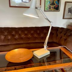 Vintage White Luxo Italian Architects Counterpoise Table Lamp 1970s