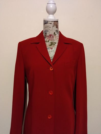 Red Wool Blazer Coat