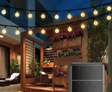 Solar String Lights,59ft 100 LEDs Solar Garden Lights with 8 Modes, IP65 Waterproof Crystal Ball Indoor Outdoor Fairy Lights for Garden,Patio, Yard, Tree, Wedding, Party,Festival