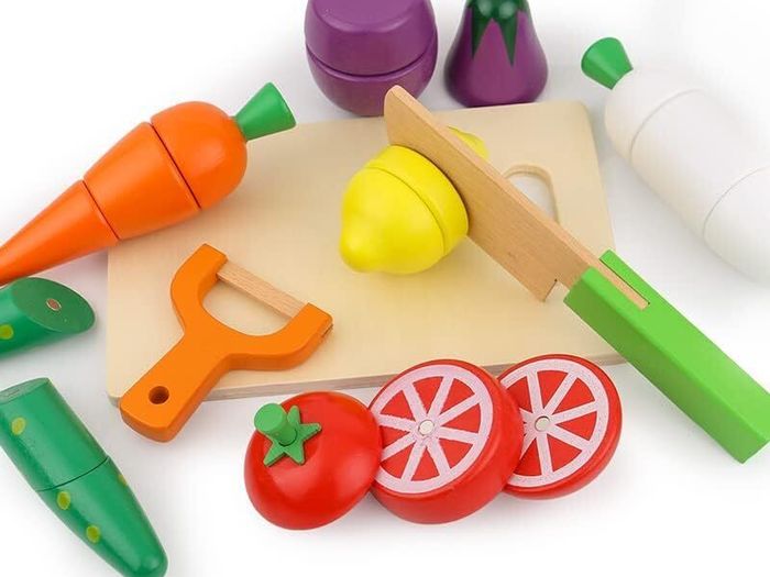 Wooden Kitchen Cut Food Kids Toy