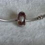 Pandora violet/purple murano glass charm with grey/Wlwhite hearts very good condition Image 10