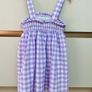 Pretty purple check summer dress Image 2