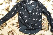 Girls shirt black unicorn pattern 7-8 yo as new tkmax
