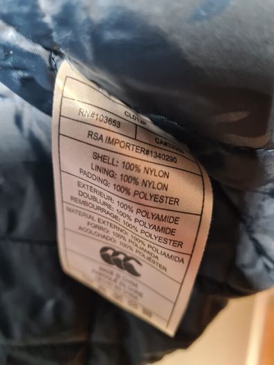 Mens Canterbury Of New Zealand Jacket Bench Coat Padded Size Xl Extra Large Navy All Blacks