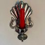 Antique Silver Colour Art Deco Style Retro Decor Scallop Shell Candle Sconce 1920s Image 7