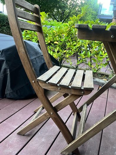 IKEA ASKHOLMEN Outdoor Table and 2 Folding Chairs Set  Good condition