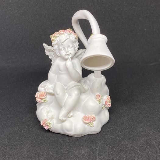 Little Angel Polyresin Lamp | White, Battery powered