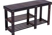 Bamboo Shoe Rack Bench 3 Tier Entryway Shoe Storage Organizer Shelf MULTIPLE COLOURS AVAILABLE (FREE POSTAGE)