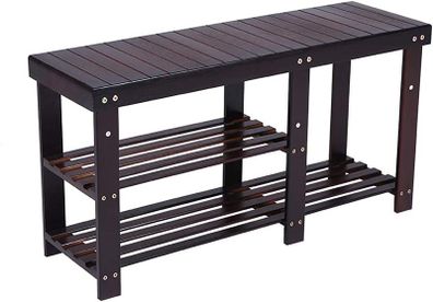 Bamboo Shoe Rack Bench 3 Tier Entryway Shoe Storage Organizer Shelf MULTIPLE COLOURS AVAILABLE (FREE POSTAGE)