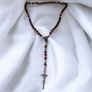 Vintage Catholic/ Saint Mary religious rosary burgundy beads Image 3