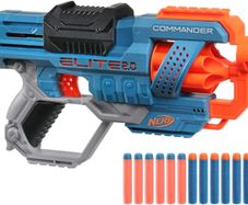 Elite 2.0 Commander RD-6 Blaster, 12 Official Nerf Darts, 6-Dart Rotating Drum, Tactical Rails, Barrel and Stock Attachment Points 6.7 x 36.2 x 24.1 cm