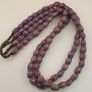 Antique Venetian Style MultiLayerd Red Chevorn Glass Beads Necklace Strand Image 8