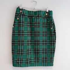 New Emerald Green Plaid Pencil Skirt
