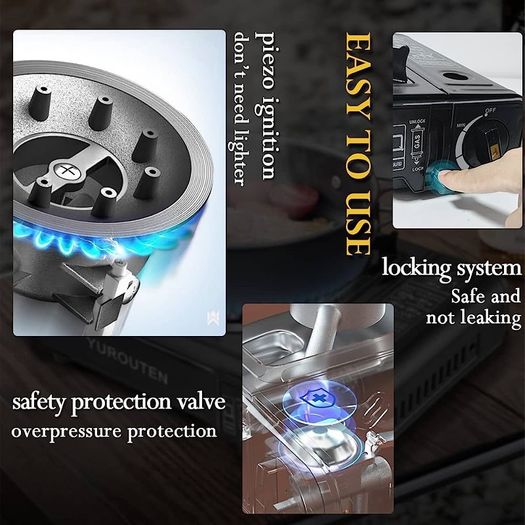 NEW Camping Stove Portable Gas Cookers Outdoor Butane Burner Mobile Kitchen Gas Stove Small Camp Cooker Windproof BBQ Gas Burner Cooking Set (FREE SHIPPING)