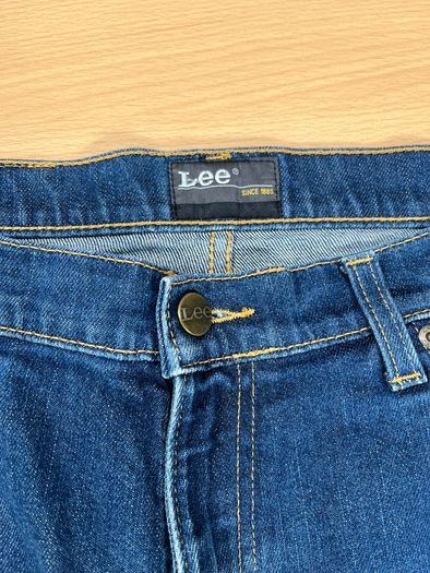 Lee Brooklyn Jeans Mens W33 L30.5 Blue Denim Regular Straight Zip Fly Cotton