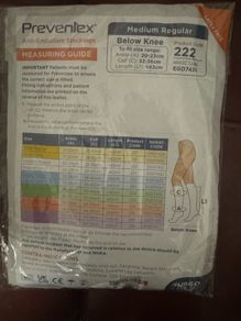 Preventex Anti-Embolism  below knee white stockings size Medium Regular Free post