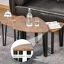 3 PCs Stackable Coffee Table Set Accent Furniture MDF Steel Frame Walnut (FREE POSTAGE) Image 3