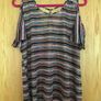 RI Metallic Threads Striped Cold Shoulder Top New       Missoni-like Image 8