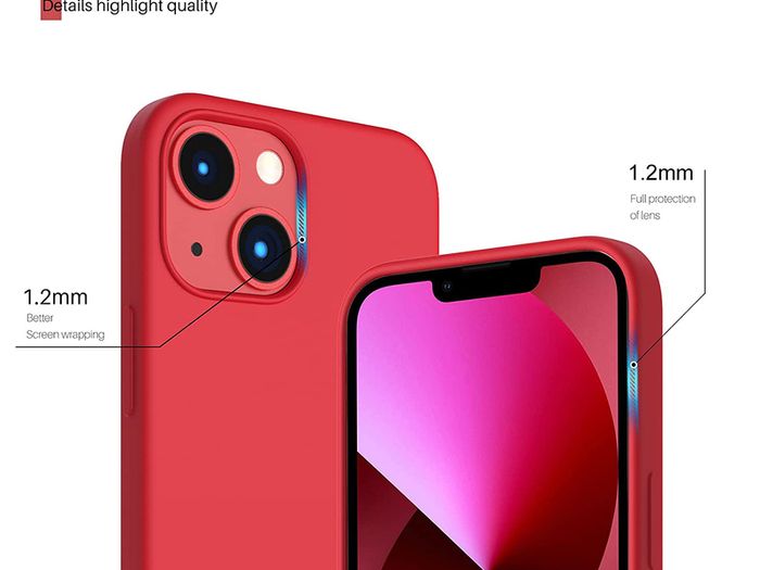Liquid Silicone Shockproof Case For iPhone 13 Mini Luxury Soft Phone Cover Red New - FHT5IP13MLK