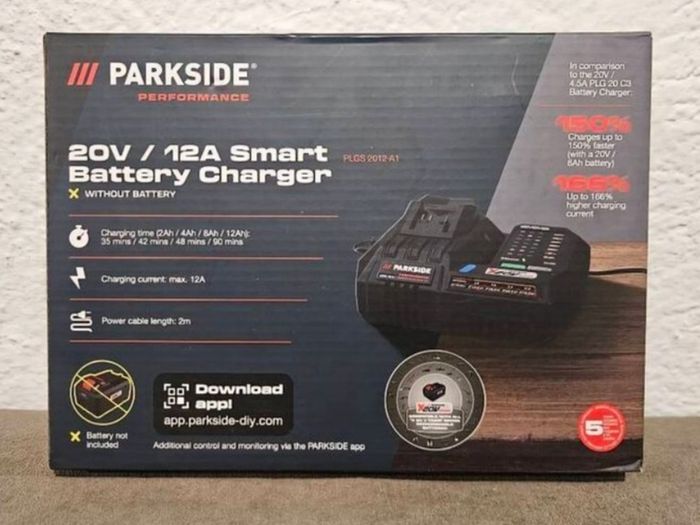 Parkside Performance 12A 20V Smart Bluetooth Fast Charger.