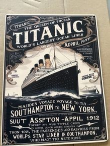 Titanic sign, made from wood