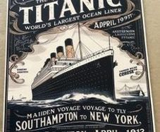 Titanic sign, made from wood