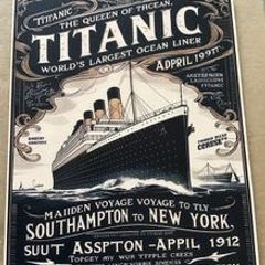 Titanic sign, made from wood