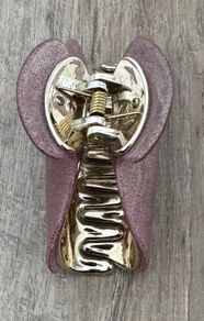 Glittery Pink and Gold Long Claw Clip