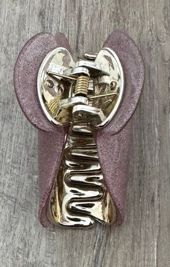 Glittery Pink and Gold Long Claw Clip