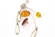 925 Silver &amp; Natural Baltic Amber Pendant