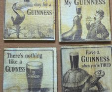 Guinness Coaster Set Classic Irish Pub Style