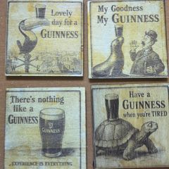 Guinness Coaster Set Classic Irish Pub Style