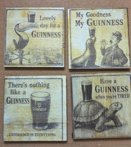 Guinness Coaster Set Classic Irish Pub Style