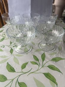 7 Glass Footed Ice Cream Bowls