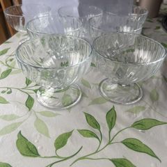 7 Glass Footed Ice Cream Bowls