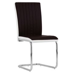 Cantilever Dining Chairs 2 pcs Brown Faux Leather