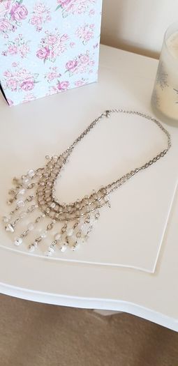 Silver Necklace with Beads
