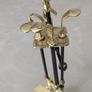 Vintage brass coal scuttle and fireplace companion set Image 4