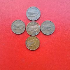 5 X 1980s Pennies 1p