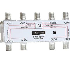 Antiference AS08 8 Way F-Type Indoor TV Signal Splitter